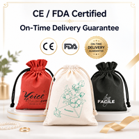 Sacs cadeaux en toile de coton et de lin recyclables et réutilisables avec logo personnalisé, en tissu sergé, pour cosmétiques, avec cordon de serrage