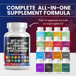 Besica Nieuwe Aankomst Bietenwortelcapsule 6000Mg Olijfblad 6000Mg <span class=keywords><strong>Nattokinase</strong></span> Rode Gist Rijst Omega 3 Bietencapsules Supplement - Product Image 6