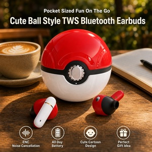 Écouteurs mignons, écouteurs sphériques, forme de boule de dessin animé, suppression du bruit ENC, longue durée de vie de la batterie, écouteurs de jeu, cadeau pour enfants, OEM ODM - Product Image 1