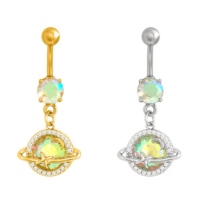 Modische G23 Titan Bauchnabelringe Piercing-Schmuck Kubischer Zirkonia Diamant Schwebende Nabelringe Piercing-Schmuck