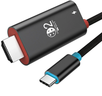 Kabel Mirroring Layar OEM 2m Switch PD 100W Pengisian Daya HDTV 4k60hz Tipe C ke HDTV untuk NS 1/2