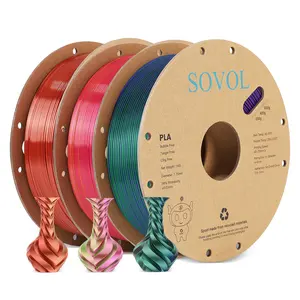 Best Seller lucido Pla Sovol seta PLA stampa 3D filamento singolo/doppio/Tri/arcobaleno colori 1.75mm materiale da noi