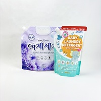 Pochette à eau debout personnalisée de 750ml 5L PE rechargeable nettoyant pour le lavage détergent à lessive liquide savon de bain boisson boisson bec verseur sac