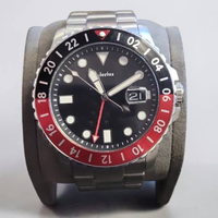 Montre de plongée pour homme à quartz, bracelet en acier inoxydable, cadran noir, aiguilles lumineuses, affichage de la date, montre sport et affaires