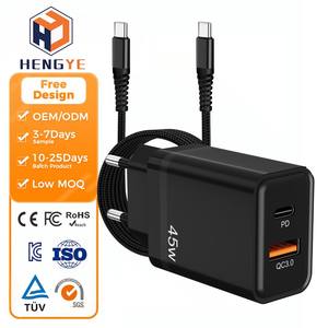 Chargeur mural USB C GaN II 45W <span class=keywords><strong>super</strong></span> rapide, charge rapide PD, adaptateur secteur double port 45W pour téléphone, universel, maison, voyage - Product Image 1
