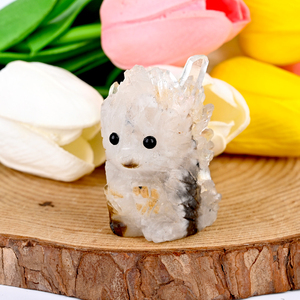 Offre Spéciale : Figurine d'Écureuil en Cristal de Quartz Naturel Sculptée à la Main pour Décoration de Bureau - Product Image 1