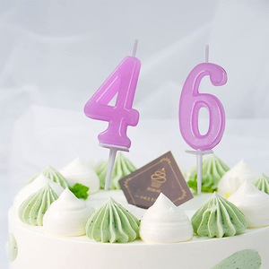 Candele di compleanno blu colorate di alta qualità 4 ° quattro anni decorazione della torta numero romano del bambino numero freddo candela di compleanno - Product Image 2