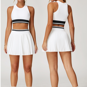 Séchage rapide taille haute <span class=keywords><strong>Tennis</strong></span> ensemble femmes Anti-exposition course Fitness <span class=keywords><strong>Tennis</strong></span> vêtements pour Femme <span class=keywords><strong>Vetements</strong></span> Femme Robe Culottes - Product Image 2