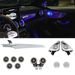 Iluminación Ambiental Interior LED de 64 Colores para Mercedes-Benz Clase C (W205) Coupé 2015-2021, Accesorios para Rejillas de Ventilación Tipo Turbina - Product Image 1