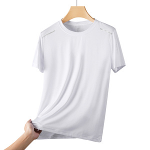 Maglietta estiva traspirante ad asciugatura rapida sportiva Casual stampata girocollo da <span class=keywords><strong>uomo</strong></span> di <span class=keywords><strong>grandi</strong></span> dimensioni t-shirt da <span class=keywords><strong>uomo</strong></span> a manica corta in seta di ghiaccio - Product Image 2