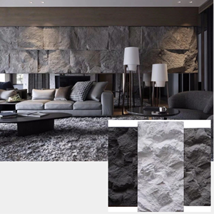 Panneau en <span class=keywords><strong>pierre</strong></span> PU léger, imperméable, insonorisant, panneau en mousse de polyuréthane, <span class=keywords><strong>pierre</strong></span> artificielle, design moderne 3D pour l'extérieur - Product Image 3