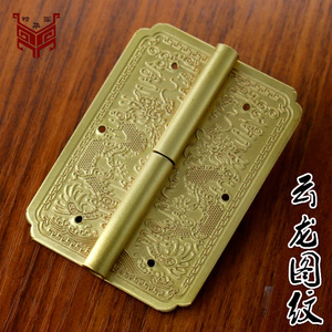 Bisagra de latón antiguo estilo chino para puerta de armario, montaje en superficie, diseño de dragón tallado Ming Qing, para armario, estantería, muebles - Product Image 4