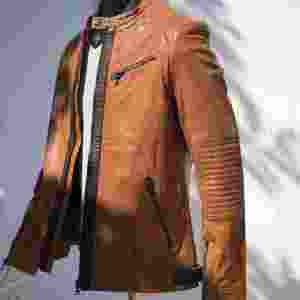 جاكيتات جلدية قصيرة مخصصة للرجال بتصميم راكبي الدراجات النارية | مصنع سترات راكبي الدراجات النارية بتصميم عصري - Product Image 3