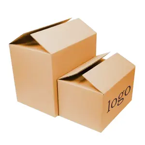 Boîte en carton ondulé mobile marron à simple/double paroi avec logo personnalisé pour boîte d'expédition boîte d'emballage de livraison en usine