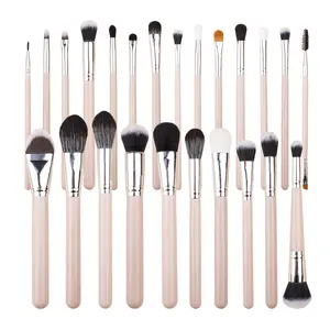 24Pcs pink silver tube double-ended makeup brush Set atop a chic pink handle brochash de maquillaj brush