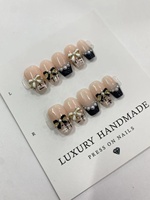 Lot de 10 faux ongles en PMMA peints à la main, couvrance totale, magnifiques, design personnalisé, faits à la main, pour salon de manucure