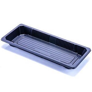 Plastic sushi container large disposable sushi tray rectangle packaging for sushi
