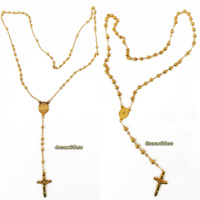 Chapelet religieux collier religieux catholique 4mm 6mm 8mm collier perlé croix marie chaîne chapelet pour la fabrication de bijoux