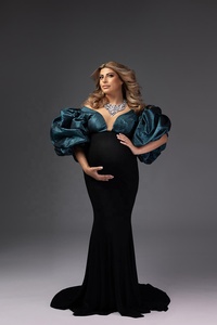 Mily Bridal PD008 Robes de maternité en tulle col V grande taille pour femmes enceintes Robes de femme enceinte sirène ouverte sur le <span class=keywords><strong>devant</strong></span> - Product Image 2