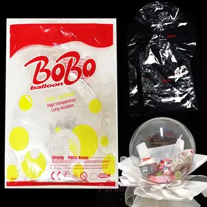 Wholesale High quality 30 Inch Transparent Bubble Balloons 20 CM wide neck Big Mouth Bobo Balloon For Birthday Party Decoration