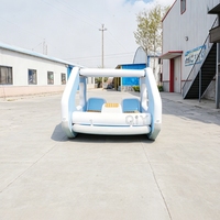Île flottante gonflable avec auvent, bateau gonflable en PVC, chaise longue flottante gonflable pour yacht