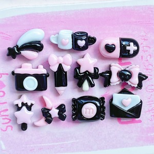 Mini Accessori in Resina Neri e Rosa a Tema <span class=keywords><strong>Fata</strong></span> Fai da Te, per Capsule di Matite, Fiocchi, Gioielli, Colla Crema, Decorazioni per Custodie Telefono, Fermagli per Capelli e Manicure - Product Image 4