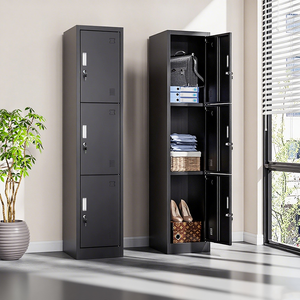 Casier vestiaire individuel en acier à 2 portes pour personnel, armoire de rangement métallique pour vêtements de sport et employés - Product Image 6