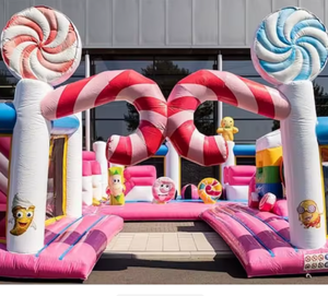 Circuito <span class=keywords><strong>de</strong></span> Obstáculos Inflable Rosa, <span class=keywords><strong>Diseño</strong></span> Gráfico Personalizado, Casa <span class=keywords><strong>de</strong></span> Brinco para la Diversión <span class=keywords><strong>de</strong></span> los Niños Pequeños - Product Image 3