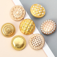 Botones Decorativos de Aleación de Zinc con Pedrería, Estilo Elegante, Cosidos a Mano, Vástago Redondo, Color Oro Rosa, para Abrigos, Trajes y Chaquetas