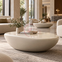 Table basse moderne en fibre de verre, table centrale sculpturale personnalisée pour hall d'hôtel, salon, complexe hôtelier et projets commerciaux