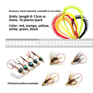 10 unidades/bolsa, 6 colores, tiras de biot de ganso de 8-12 cm para atado de moscas, materiales para alas y cola de <span class=keywords><strong>ninfa</strong></span>, señuelos de pesca con mosca, accesorios de pesca con mosca - Product Image 2