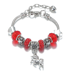 Fashion Crystal Colorful <strong>Large</strong> Hole <strong>Bead</strong> Unicorn Charm Handmade Adjustable Beaded <strong>Bracelet</strong> for Women Jewelry - Product Image 6