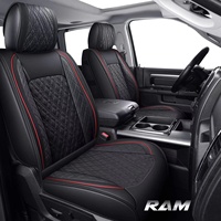 Housses de siège de voiture, ensemble complet de housses de siège de camion Pick-Up de luxe en cuir robuste, personnalisées pour Ram 2009-2023, cabine Quad régulière