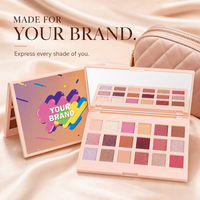 Palette de fards à paupières imperméables 18 couleurs, étiquette privée, logo personnalisé, Beauty Glazed pour un look naturel
