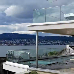 Projet de villa en bord de mer, prix d'usine, garde-corps en verre, canal en aluminium en forme de U, garde-corps extérieur en verre, clôture en verre, balcon extérieur, main courante - Product Image 1