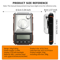 Balance de poche numérique LCD portable en acier inoxydable et ABS, précision 0,001g, alimentation piles AAA, vente en gros usine