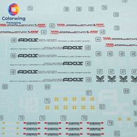 Calcomanías personalizadas de transferencia al agua con ala dorada de 5 colores para figuras de modelos a escala 1/100 de mecha de ciencia ficción, con aroma perfumado y papel acrílico adhesivo.