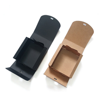 Boîte à cadeau en papier Kraft noir, bonbons de mariage imprimés personnalisés, boîtes d'emballage en papier avec nœud doré, 50 pièces