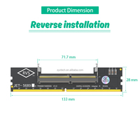 Kartu Adaptor Desktop DDR5 U-DIMM untuk RAM Laptop DDR5, Penguji Memori, Konverter DDR5 ke DDR5 U-DIMM