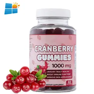 Oem/ODM/OBM Suger miễn phí Vegan Cranberry Gummies đường tiết niệu miễn dịch sức khỏe Cranberry chiết xuất Gummies cho phụ nữ giúp làm sạch