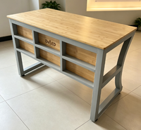 Bureau d'enseignant en bois et métal avec compartiments de rangement latéraux pour appel d'offres DepED