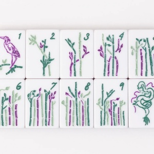 Fichas de Mahjong de Acrílico Verde Esmeralda Pintadas a Mano de Alta Calidad, Serie de Lujo, Ecológicas, Personalizadas, para Fiestas y Uso Casual - Product Image 6