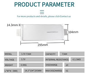 แบตเตอรี่ลิเธียมโซลิดสเตตเซลล์ Farasis 73ah 3.7V 6C ใหม่ 800 รอบการใช้งาน สำหรับเรือ - Product Image 2