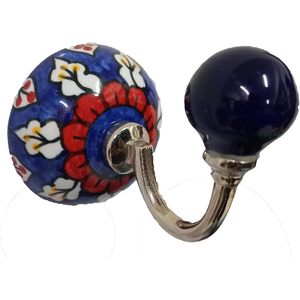 PARIJAT Handicraft Set 2 Ceramic Metal <b>Wall</b> <b>Hooks</b> <b>Wall</b> Mounted Single <b>Hook</b> Hanger for Hanging Clothes Hat Coat Door <b>Hook</b> Rack - Product Image 5