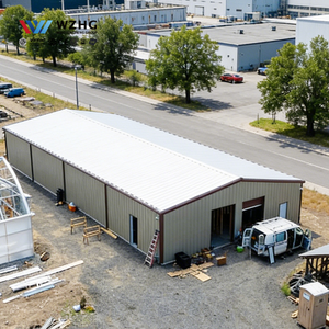 โกดังเหล็กสำเร็จรูป ศูนย์กระจายสินค้าธุรกิจ ป้องกันการกัดกร่อน โครงสร้างกันลมขั้นสูง ขายส่ง รับประกันอายุการใช้งาน 50 ปี มาตรฐาน ISO - Product Image 1