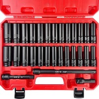 Jeu de manchons cr-v de 48 pièces pour bricolage, 3/8/1/4 douilles chromées pour réparation, outil pneumatique de support OEM personnalisable