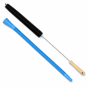 Kit de nettoyage de conduit de sèche-<span class=keywords><strong>linge</strong></span> avec poignée en acier inoxydable, brosse et accessoire de tuyau d'aspiration en nylon pour éliminer les peluches - Product Image 1