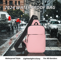 Nouveau Sac Bandoulière Tendance 2024 Imperméable Mini Sac Poitrine Léger et Durable en Tissu Oxford Motif Bonbon pour Hommes et Femmes