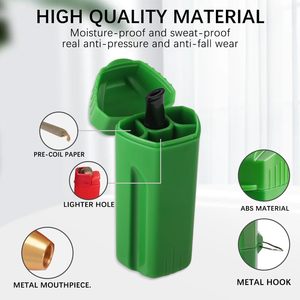 Estuche para Cigarrillos Tipo Cono Pre-Enrollado Hermit Crab, Color Verde, con 4 Compartimentos y Filtro, Kit de Accesorios Portátil - Product Image 3