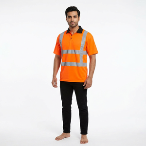 High Visibility Reflective Tape Safety Wear Polos <b>Workers</b> Uniform Custom Workwear Men Short Sleeve Hi Vis Work Polo <b>Shirt</b> - Product Image 1
